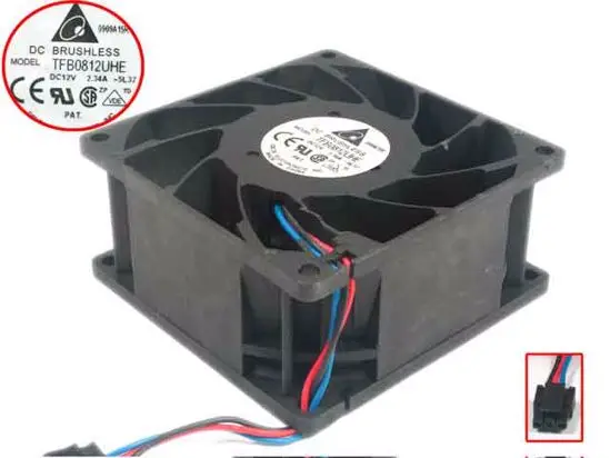 

Delta Electronics TFB0812UHE 5L37 DC 12V 2.34A 80X80X38mm Server Cooling Fan