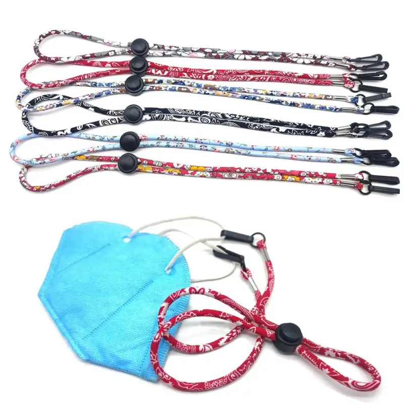 Korean Style Adjustable Mask Lanyard For Kids Adults Handy Chain Holder Strap With Clips Outdoor Mask Hanging Neck Strap Rope