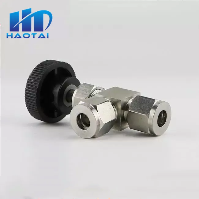 Adjustable Right Angle needle valve OD6 8 10mm 1/4 3/8 tube stainless steel 304 high pressure acid proof straight card set crane