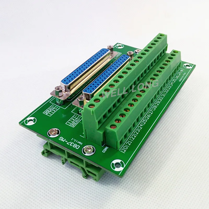 

D-SUB DB37 Double Female Header Breakout Board, Terminal Block, Connector.