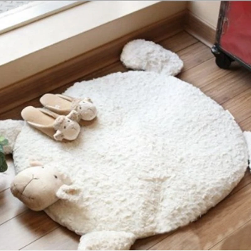 Ins Super Cute Sheep Creative Carpet Home Pet Cartoon Entry Pad Warm Foot Floor Mat Home Decorations Gifts for Friends