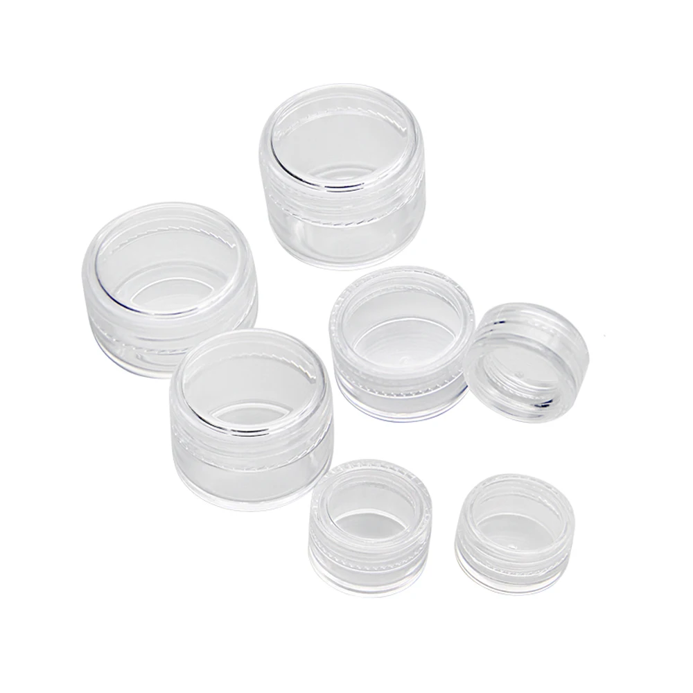 

5pcs 3g 5g 7g 10g 20g 25g 30g Plastic Clear Empty Makeup Jar DIY Travel Cosmetic Portable Container