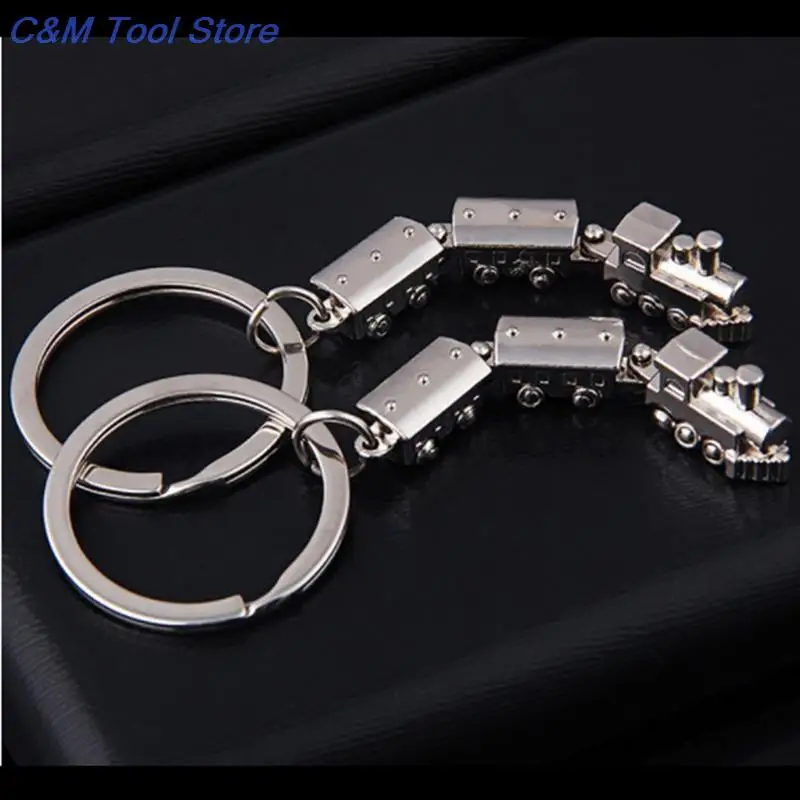 Creative Metal Movable Joint Mini Train Model Alloy Keychains Metal Keyring