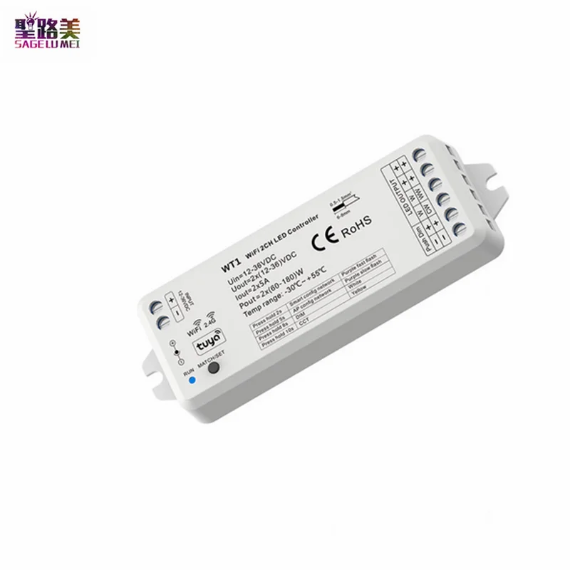 

Контроллер WT1, 2 канала, светодиодный, Wi-Fi, DC12-36V, 24 В