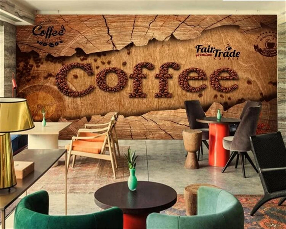 Custom wallpaper European retro nostalgic coffee background home decoration cafe restaurant wall 3d wallpaper