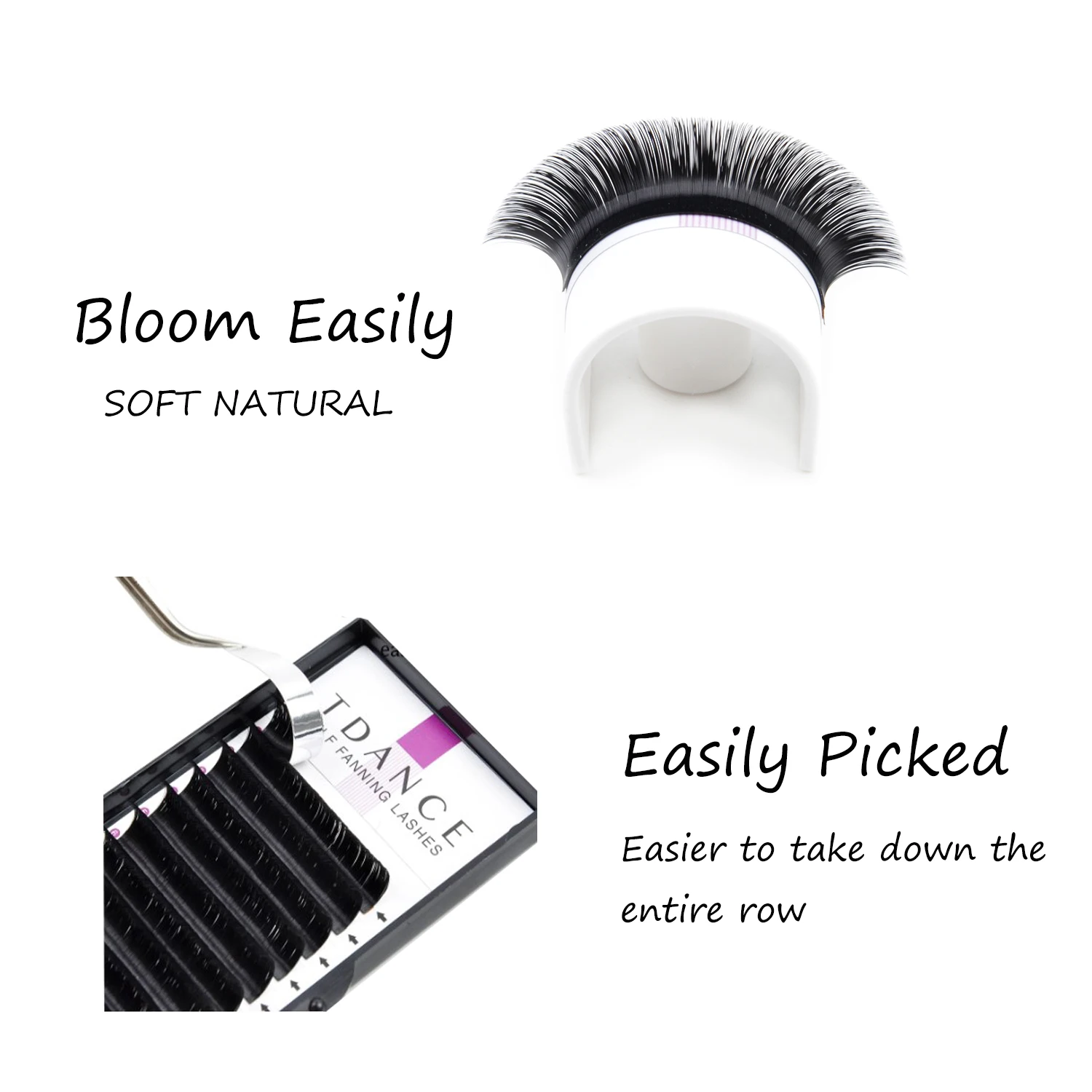 TDANCE Individual Easy Fan Eyelashes Extention Faux Mink Soft Natural Volume Makeup Fast Blooming False Lash Growth Lift Beauty