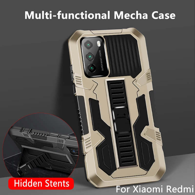 For Xiaomi Redmi Note 10 10X 9 9T 8 7 6 5 5A K40 Pro India 5G Heat Dissipation Silicone Phone Case Mache Stand Cover with Stents