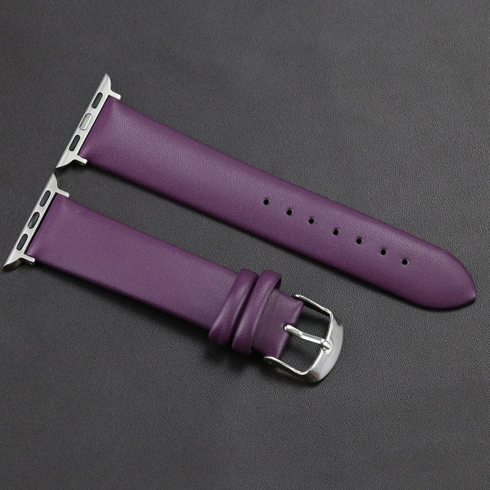 *Genuine *Leather watch Strap for Apple Watch leather Strap Replacement 38mm 40mm for iwatch series 5/4/3/2/1 42mm 44mm soft