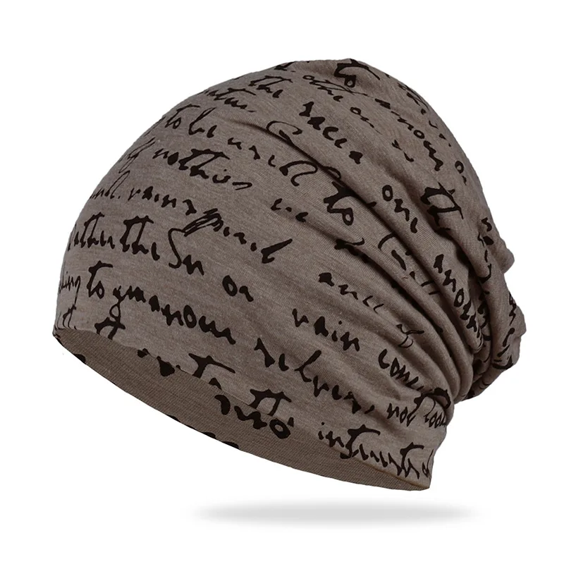 Men Women Winter Knitted Windproof Warm Letter Printing Hip-Hop Cap Fold Black Cotton Breathable Punk Hat K35 image 2