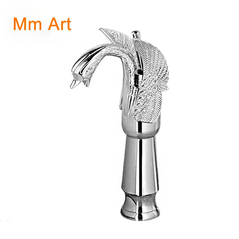 Deck Mounted Brass Swan Design Bathroom Sink Faucet Mixers Single Hole Animal Shape Lavatory Basin Water Tap CF1510