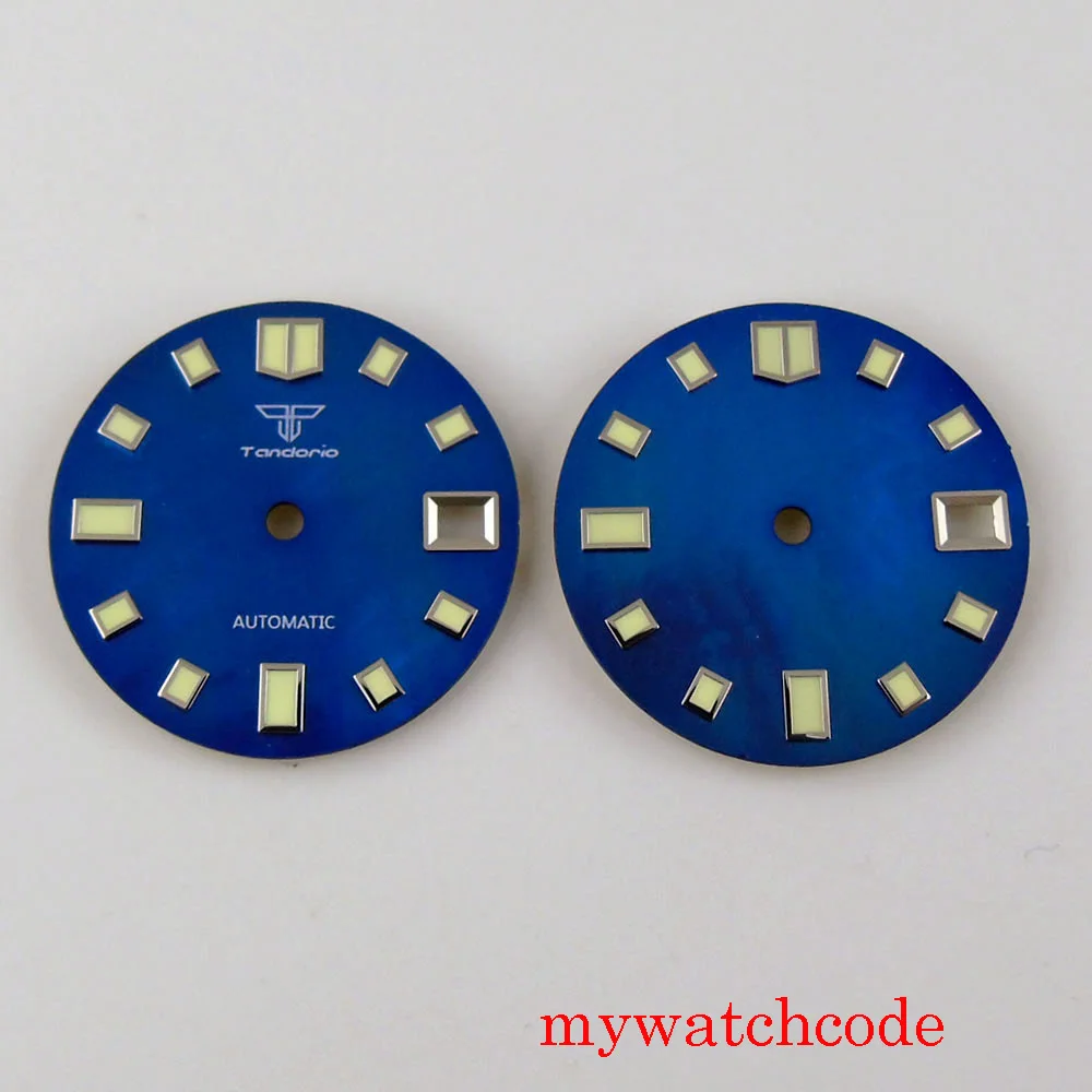 New Arrival 29mm Blue Sterile Watch Dial Tandorio Brand Super Luminous Wristwatch Hand Fit 24 Jewels NH35 Automatic Movement