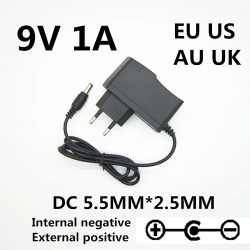 Imagen 2 del producto AC 100-240V DC 9V 0.5A 1A 2A guitarra eléctrica Stompbox adaptador de fuente de alimentación cargador 9 V voltios para piezas de guitarra tablero de Pedal de efecto