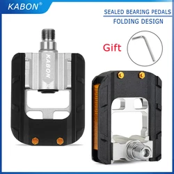 KABON Bicycle Foldable Pedals Anti-Skid Universal Aluminium Pedals 9/16 Foldable Pedal for Mountain Bike Folding Bike Road Bike