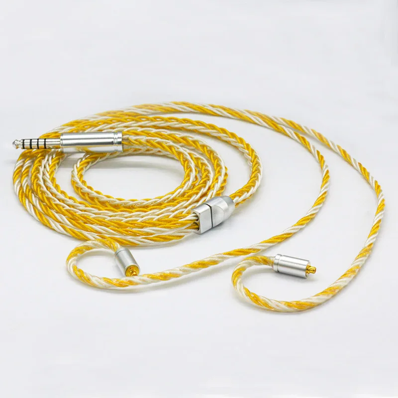 

diy earphone wire single crystal copper wire mix silver and gold plated wire 0.78mm mmcx ie80 A2DC im50