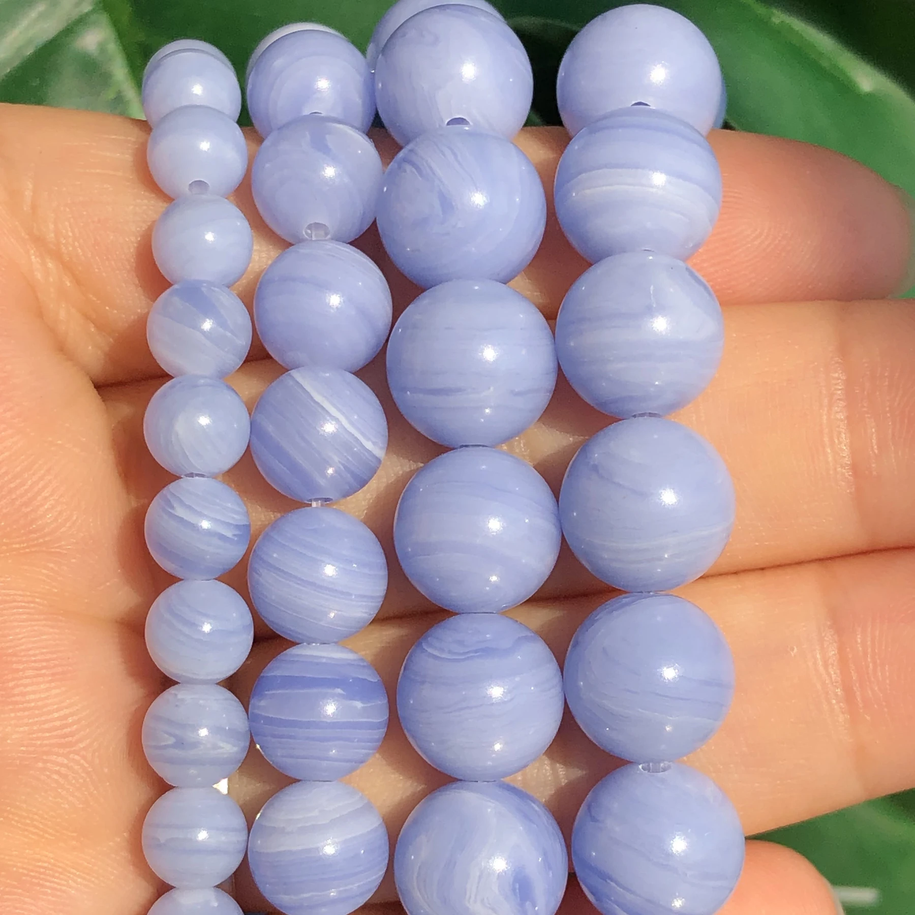 Purple Lace Agates Chalcedony Round Loose Spacer Natural Stone Beads For Woman Jewerly Making Diy Bracelet Necklace 6 8 10 mm