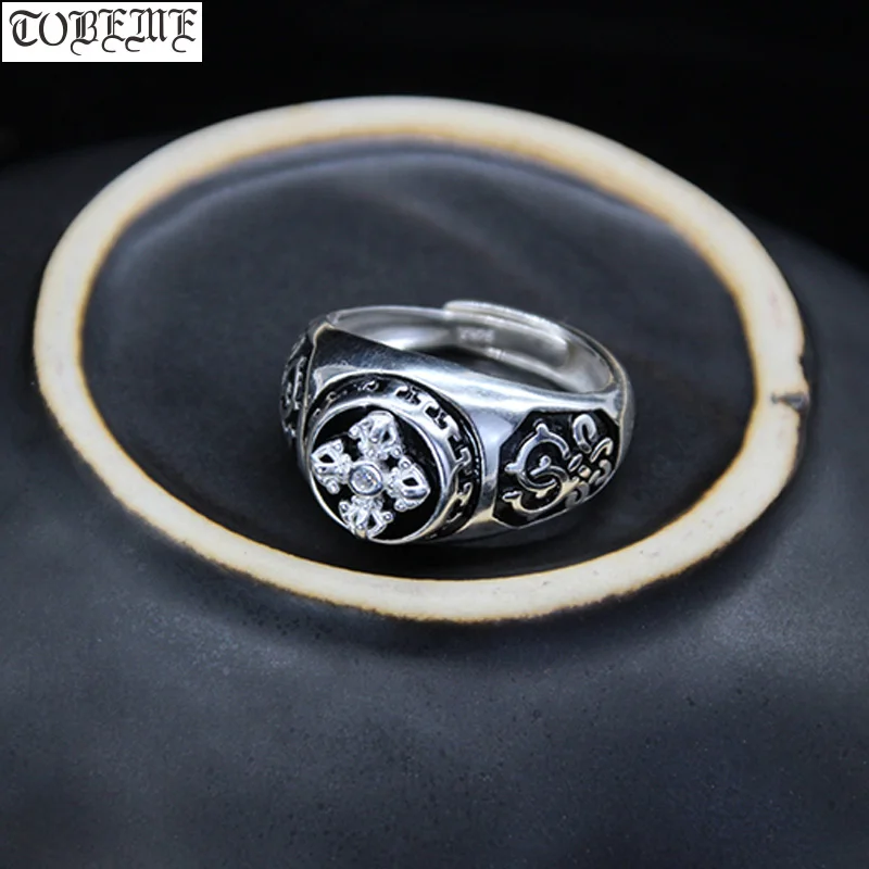 

Handcrafted 100% 925 Silver Tibetan Dorje Ring Buddhist Vajra Dorje Symbol Ring Good Luck Ring Resizable