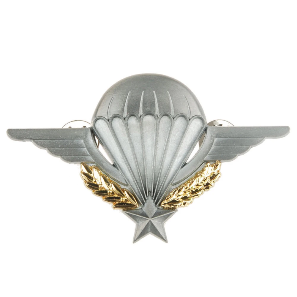 

FRANCE BREVET ARMY INSTRUCTOR PARATROOPER AIRBORNE WINGS STAR MILITARY BADGE PIN