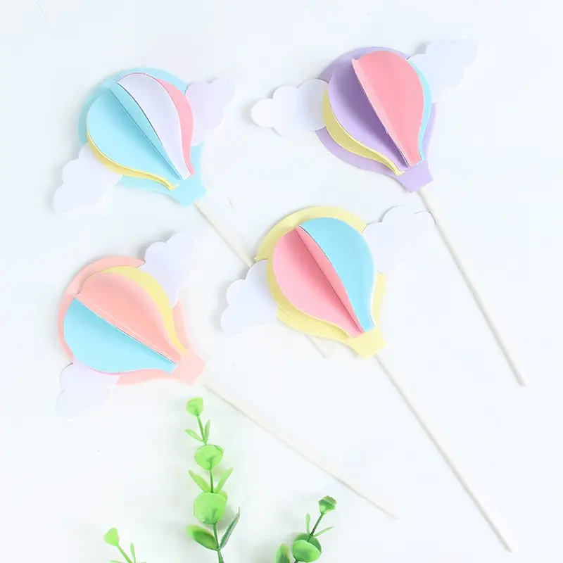 1pcs New Rainbow Cake Topper Flags Baby Shower Happy Birthday Wedding Party Cupcake Toppers Supplies Baking Dessert Decorations
