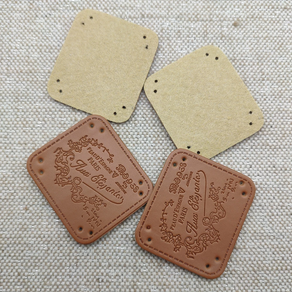 Handmade Paris With Leather Labels For Clothing Hand Made Pu Leather Tag For Clothes Patch Diy Accessories Handmade Label