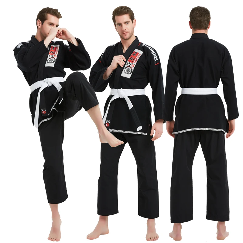 BJJ Gi-traje Jiu Jitsu brasileño para hombre, uniforme de Jujitsu de algodón con cinturón blanco gratis