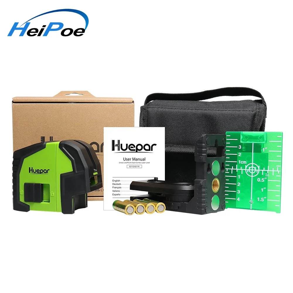 Huepar Mini Linha Transversal Hp8211g Feixe Verde Auto Nivelamento Pontos Laser Nível