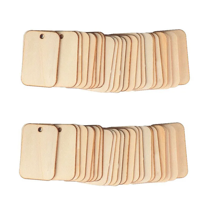 25/50pcs 52*34mm Wooden Label Nature Wood Slice Gift Tags For Board Games DTY Accessories