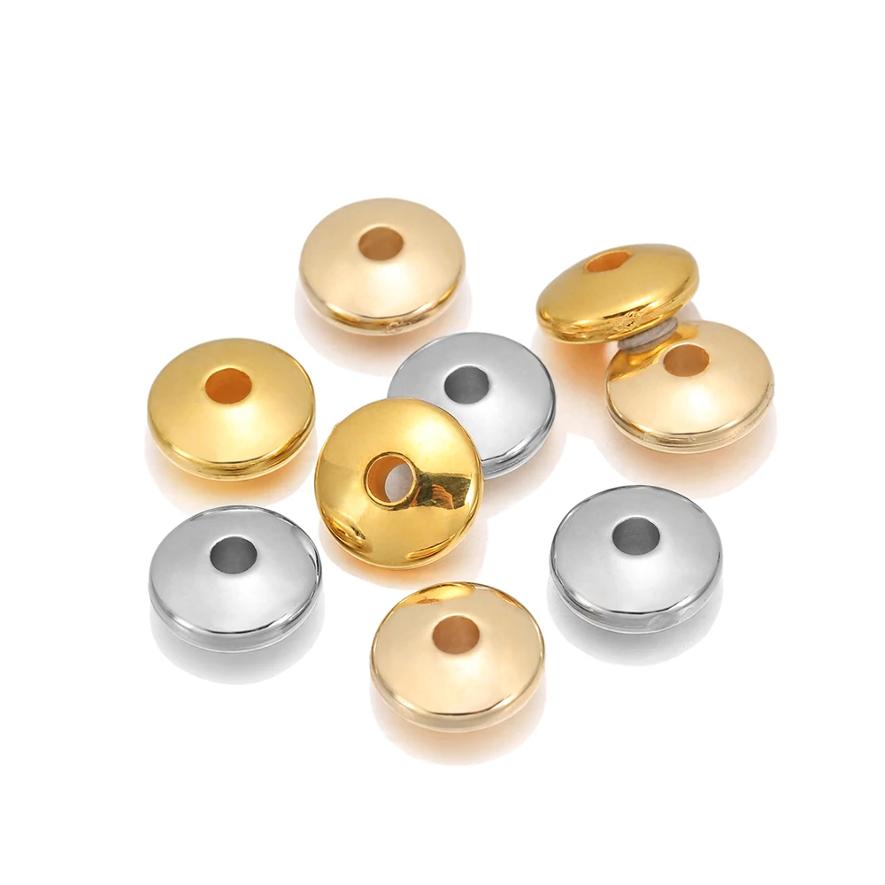 100pcs Rhodium Gold Color Flat Round Spacer CCB Plastic Bead Spacer Loose Charm Bead For DIY Jewelry Making Supplies Accessories image 5