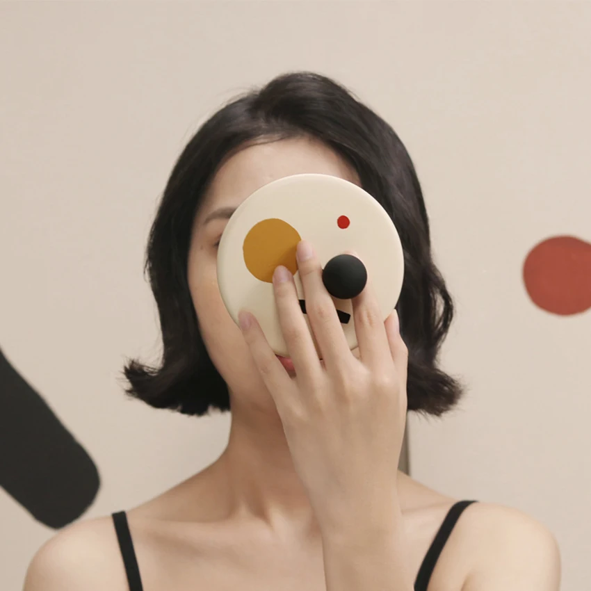 미니 메이크업 거울 LED 채우기 빛 화장품 화장 대 거울, 유형 C 충전 조절 가능한 빛 터치 컨트롤 접는 드레싱 미러