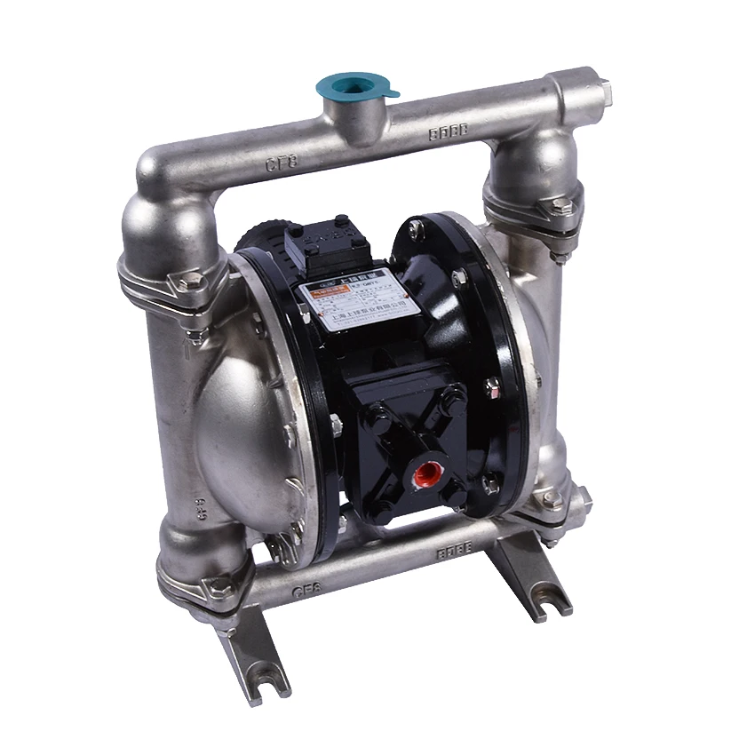 QBY-25P 304 Edible pneumatic diaphragm pump with stainless steel diaphragm ,Nitrile/PTFE F4/ F46 optional three diaphragms