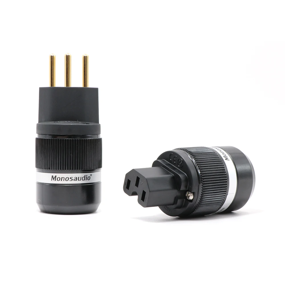 Monosaudio MS150/F100 Swiss Standard AC power plug, 10A/250V 15A/125V Audio Grade Power Connectors