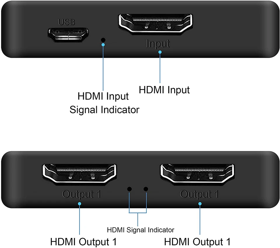 2023 Best 4K HDMI Splitter 1x2 HDMI 2.0 Splitter 1 in 2 out HDMI Amplifier Switch HDR HDMI2.0 Splitter for PS4 Apple TV XBox PS5