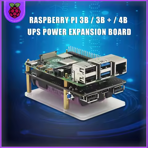 18650 UPS Pro Extended Two USBA Port Power Supply Device for Raspberry Pi 4 B / 3B+ / 3B Not Include 18650 Battery