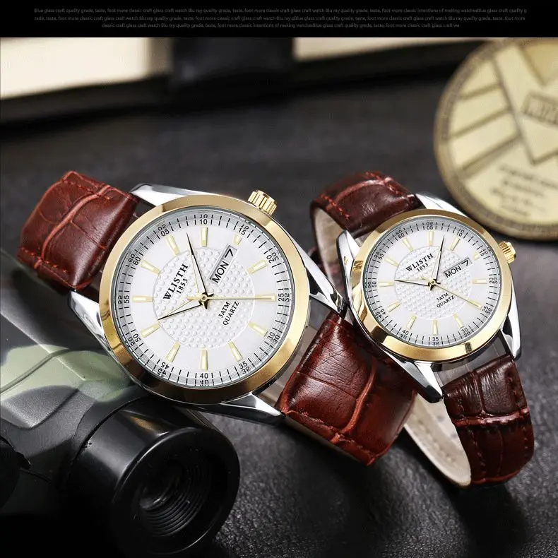 Fashion Classic WLISTH Men\'s Couple Wristwatch Casual Calendar Women\'s Quartz Week Watches Simple Luminous Lover Clock Reloj