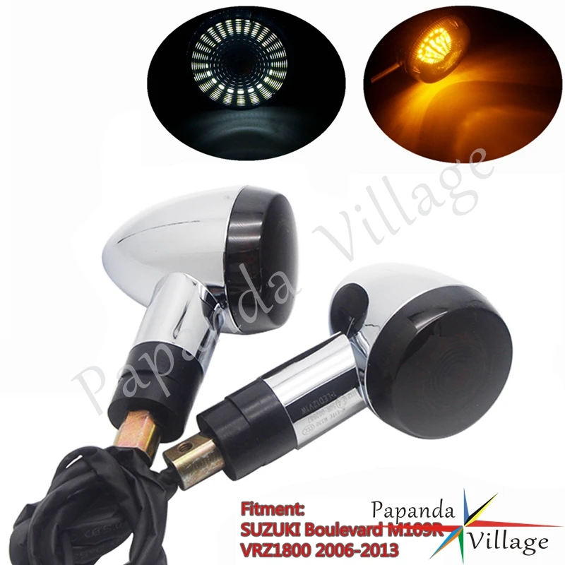 

For SUZUKI Boulevard M109R VRZ1800 2006-2013 Motorcycle 12V LED Front Turn Signal Light E-mark E4 Indicator Blinker Flash Lamp