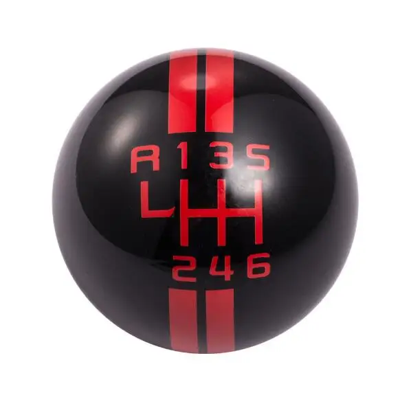 Universal 6 Speed Resin Ball Head Stripe Car 6 Speed Manual Gear Shift Knob Shifter Fit For Ford Mustang Shelby GT500