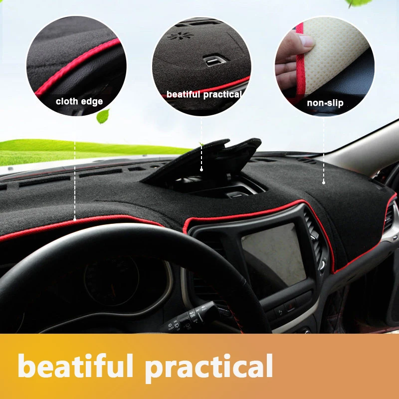 Dash Mat Dashmat Dashboard Cover Sun Shade Dash Board Cover Carpet For Jeep cherokee 2016 2017 2018 2019 2020 2021 Accessories