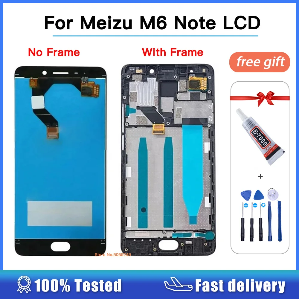 

Tested 5.5" For Meizu M6 Note M721H LCD Display touch Screen Digitizer Replacement With Frame For Meizu M6 Note Screen Assembly