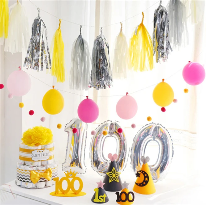 50pack 250pcs Wedding Party Decoration Paper Tassels Garland Balloon ribbon Curtain Baby Shower Bachelorette Party Supplies