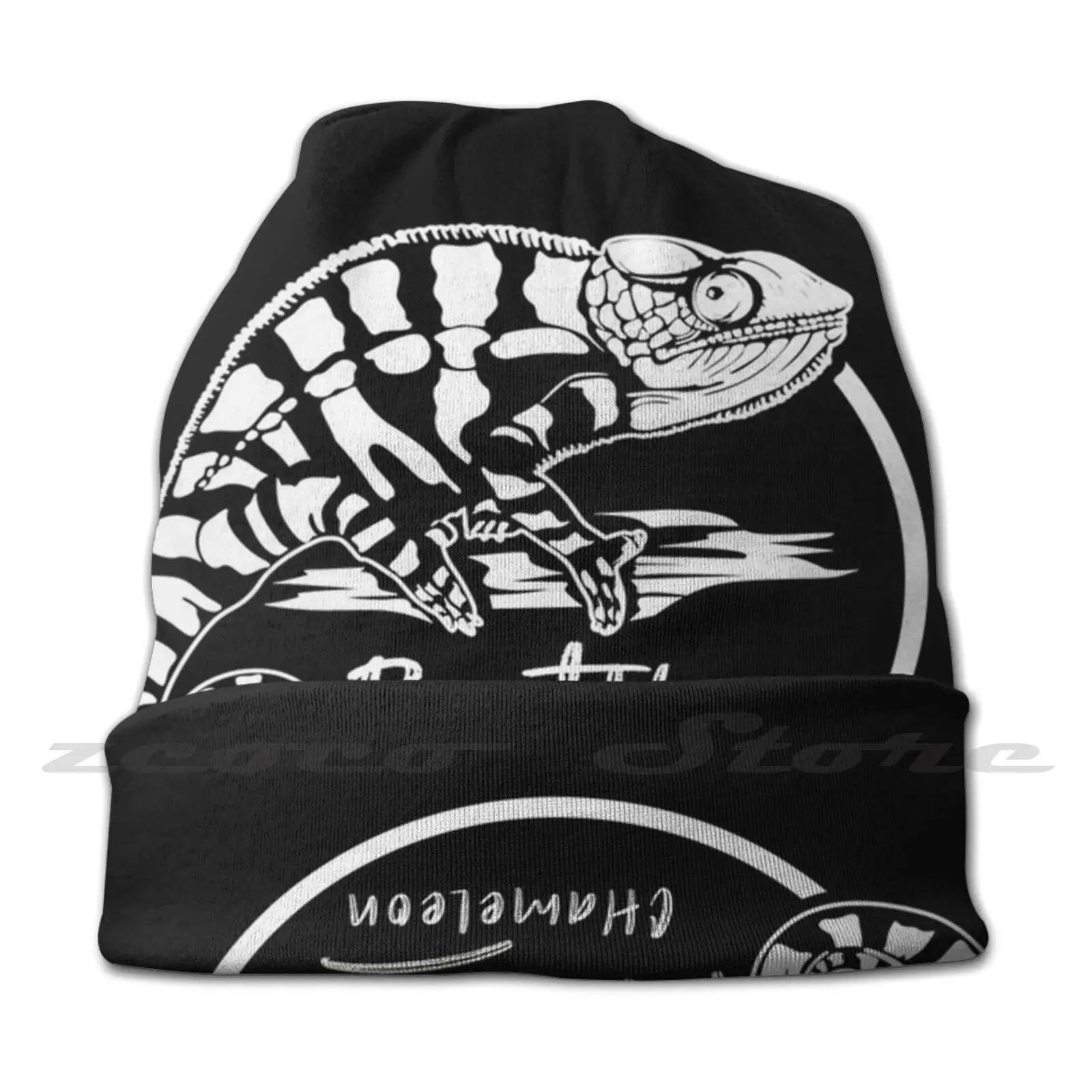 Panther Chameleon Reptile Keepers Lizard Diy Pullover Cap Knit Hat Plus Size Keep Warm Elastic Soft Panther Chameleon Chameleon