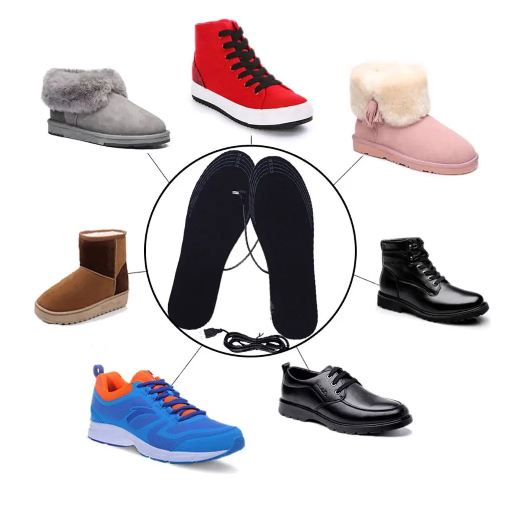 Electric Heating Inhole Outdoor USB Infrared Heating Insole Winter  Electric Heating Insole Fishing Hiking Warm Thermal Insoles
