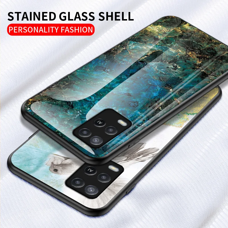 

Marble Tempered Glass Case For OPPO Realme 8 Pro GT Soft Silicone Bumper Hard Glass Back Cover Case For OPPO Realme 8 5G 7 Pro