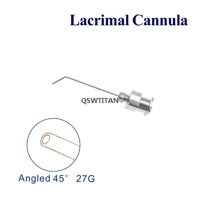 Cánula de inyección de aire Lacrimal, herramientas de cánula viscoelástica oftálmica, instrumento ocular oftálmico, 1 unidad