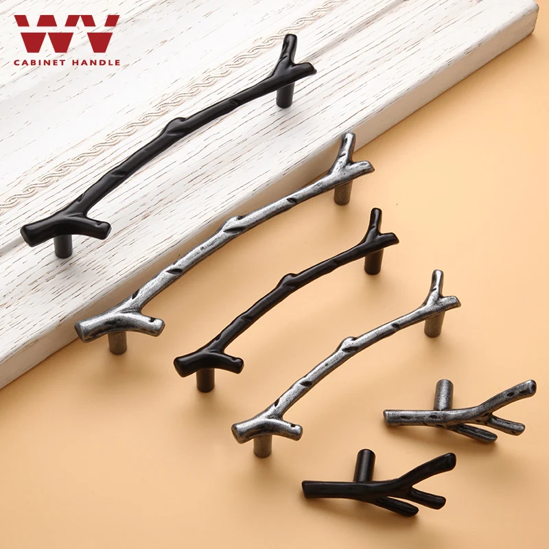 WV Tree Branch Cabinet Handle 96mm 128mm Bronze Dressers Wardrobe Kitchen Furniture Handles Drawer Knobs Door Pulls Antique Hard