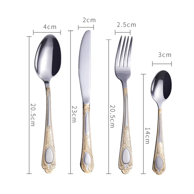 Dropshipping Stainless Steel Dinnerware Vintage Carved Tableware Western Dinner Spoons Forks Knife Hotels Home Kitchen Utensils