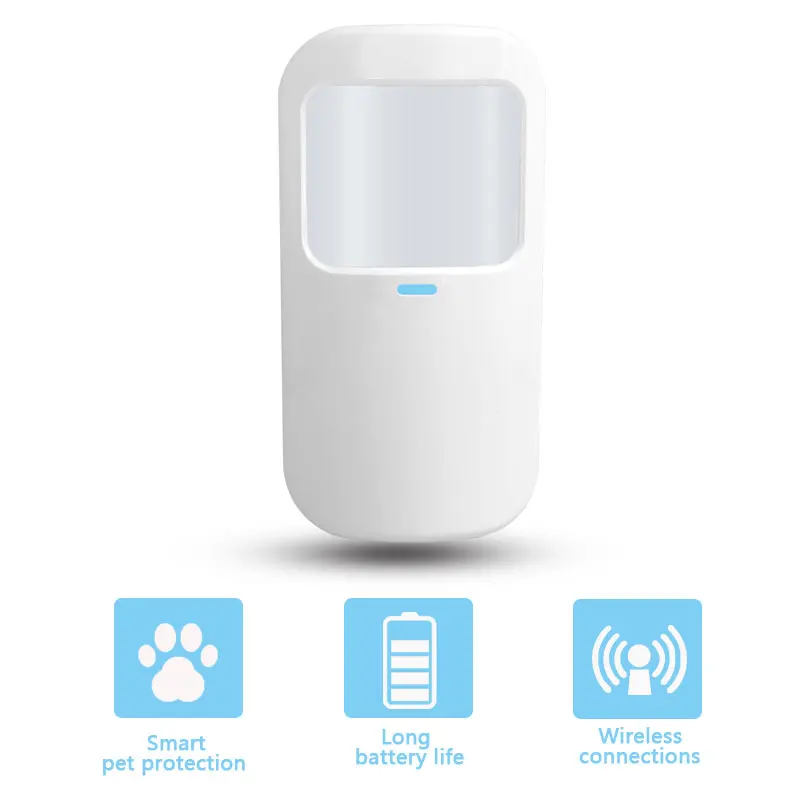 Wireless Infrared Sensor Smart Pet Protection 433MHz Frequency EV1527 Encoding Method Connect Alarm Host To Use Anti White Light