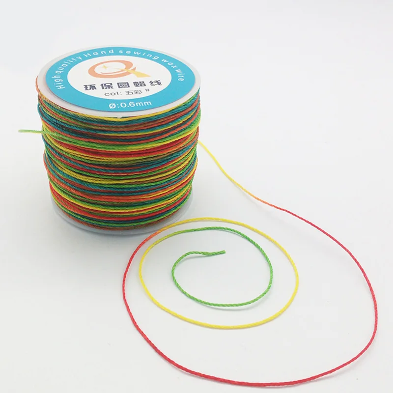 0.6mm Round Line Stitching Thread Waxed Cord Wax String for Leather Craft Sewing DIY Jewelry Making