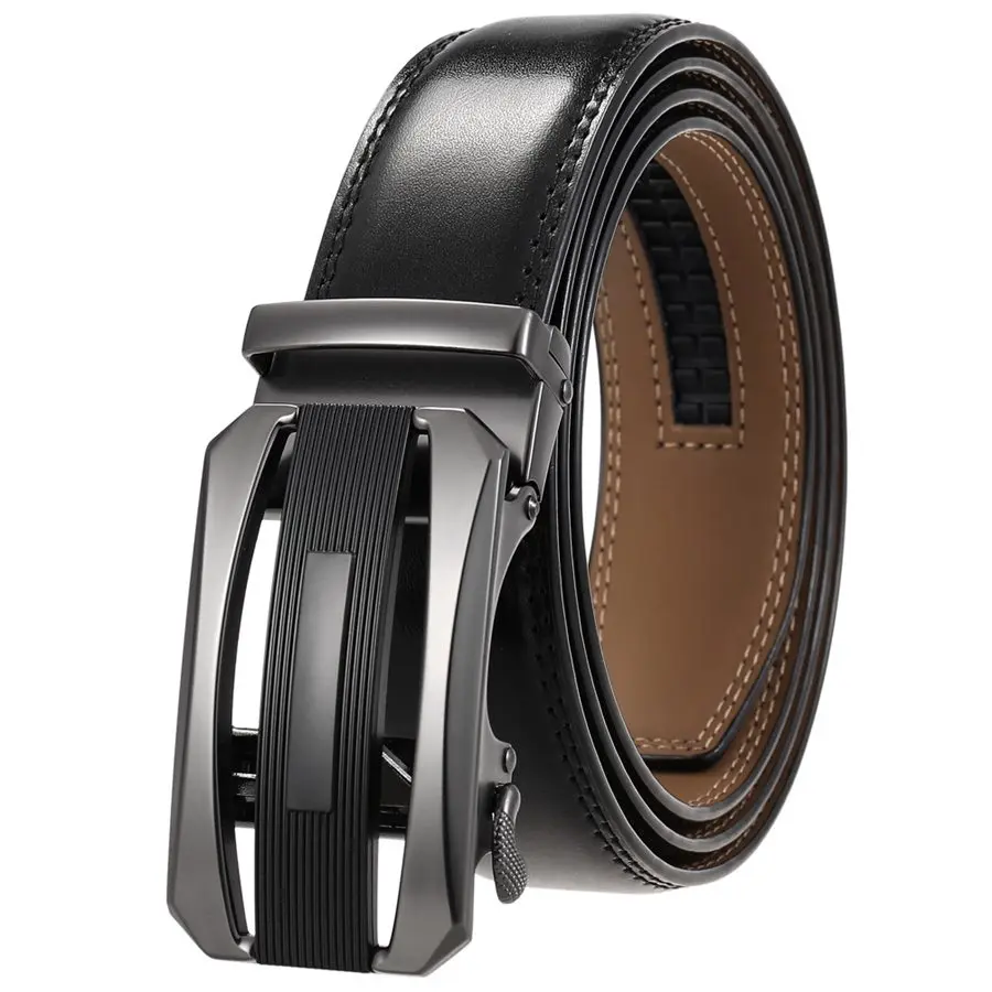 

Leather Belts for Men New Men Leather Belt Automatic Buckle Waistband for Men Fashion Male Strape width:3.5cm 110-125