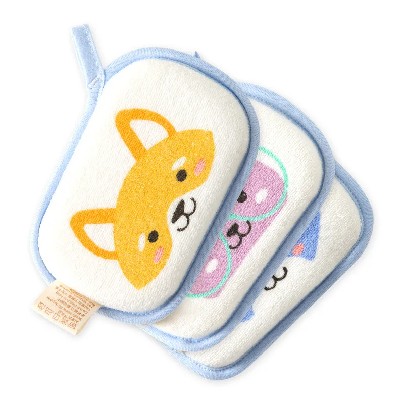 Comfortable and soft baby shower cotton cute cartoon baby shower sponge bath ball bath wipe newborn shampoo sponge bath towel