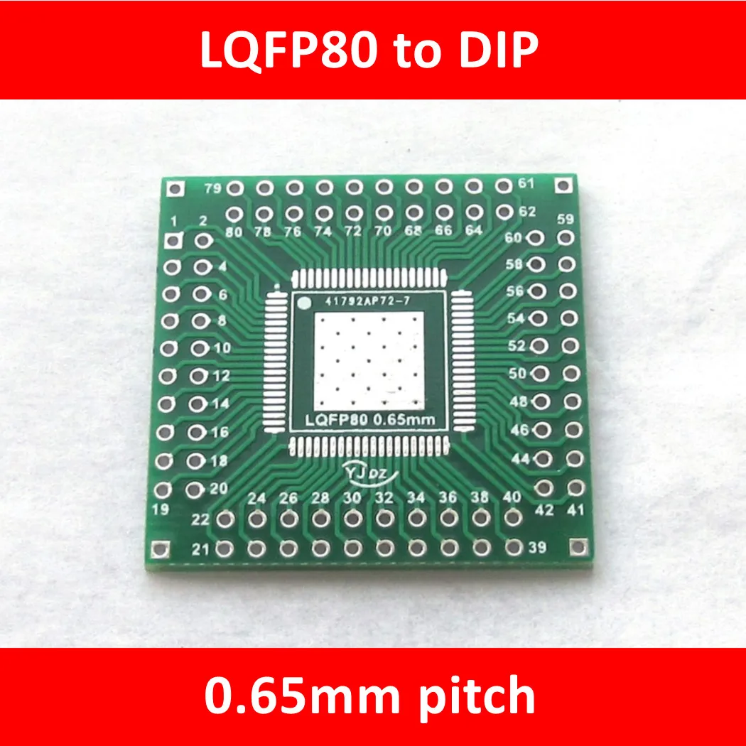 Qfp80 to DIP Transfer Board 0.65mm Pin Spacing LQFP80 Seat Transfer Board