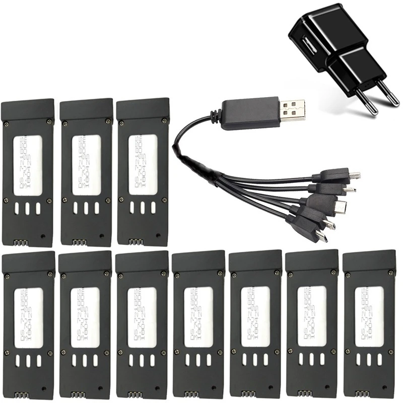 10 шт., аккумулятор для квадрокоптера E58 JY019 S168 RC 3,7 в 500 мАч